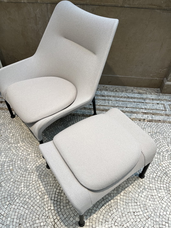 Image 1 of HAY O2 Loungestoel + Ottoman in zachtgrijs
