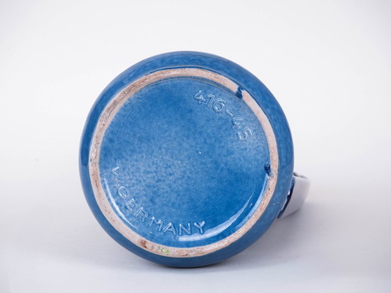 Image 1 of Blaue Keramikvase, deutsches Design, 1960er Jahre, hergestellt von Scheurich