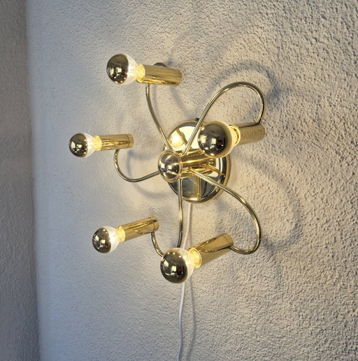 Lampadario da soffitto Honsel a 5 luci in ottone, attacco E14, stile moderno vintage – Testato