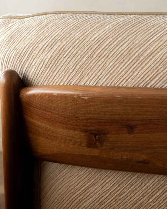 Sapporo Lounge Chairs by Mario Marenco for Mobil Girgi, 1970s, Armchairs, Textile, Wood, Brown (photo 22 of 24)