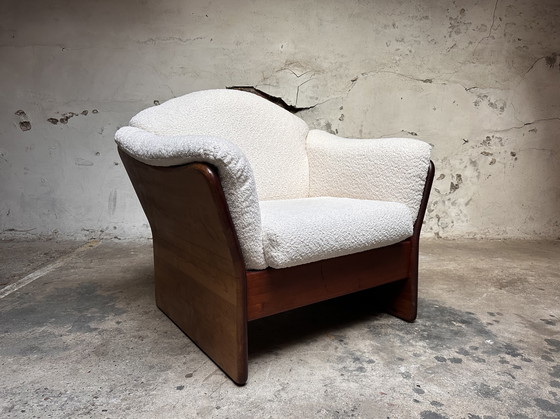 Image 1 of Vintage brutalistische fauteuil bouclé