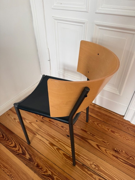 Lila Hunter Chair von Philippe Starck für XO, Esszimmerstühle, Holz, Leder, Schwarz, Modern (Foto 2 von 8)