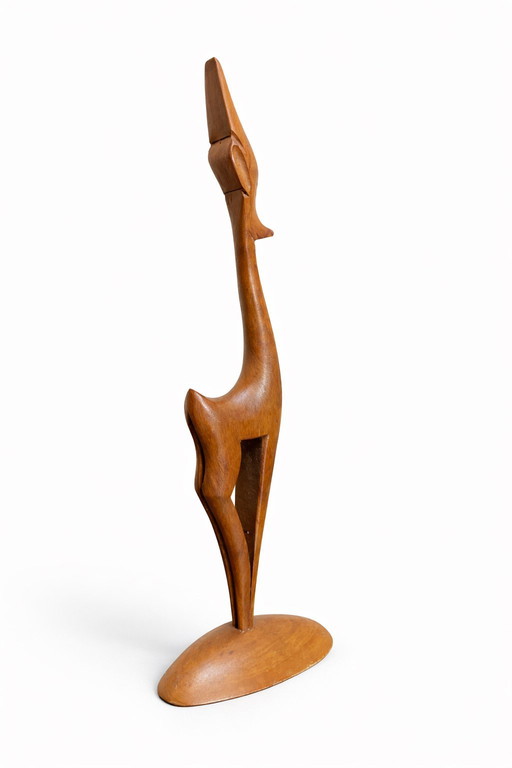 Sculpture abstraite vintage en bois – Style moderne du milieu du XXe siècle – vers 1960-1970