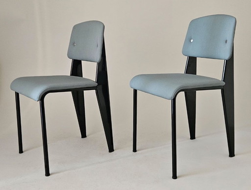 Pair of Vitra Standard SR Chairs by Jean Prouvé – Iwill 17 Green – Near Mint Condition