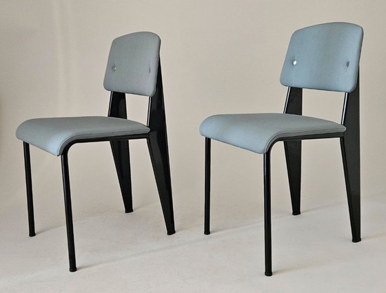 Image 1 of Pair of Vitra Standard SR Chairs by Jean Prouvé – Iwill 17 Green – Near Mint Condition