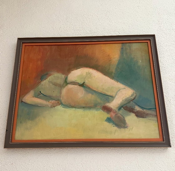 Image 1 of Original französisches figuratives Gemälde aus den 70er Jahren mit der Signatur Marais