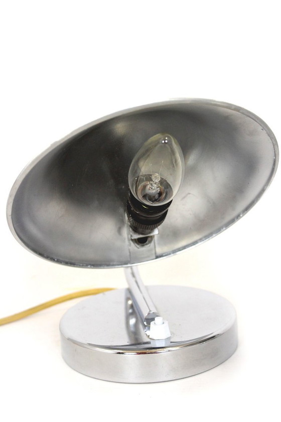 Image 1 of Bauhaus Style Chrome Bedside Table Lamps from Napako, Former Czechoslovakia, 1930s, Set of 2