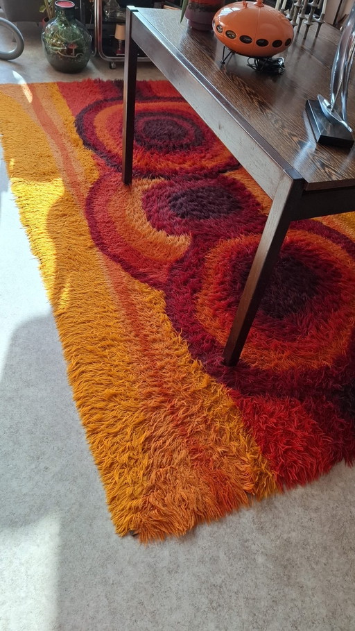 Tappeto scandinavo vintage Rya