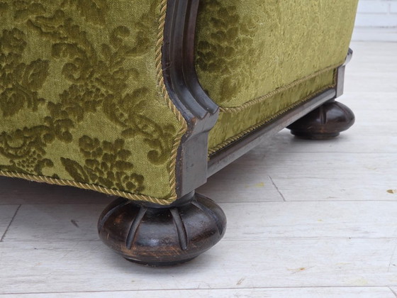 Image 1 of Fauteuil relax danois des années 1950, revêtement en velours, bois de chêne.