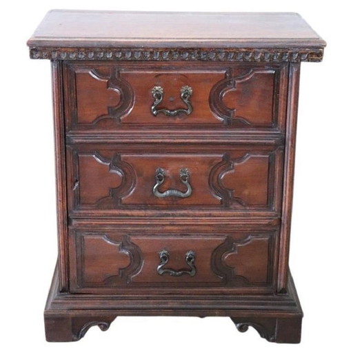 Antique walnut nightstand, Italy Tuscan Early 18th Century
