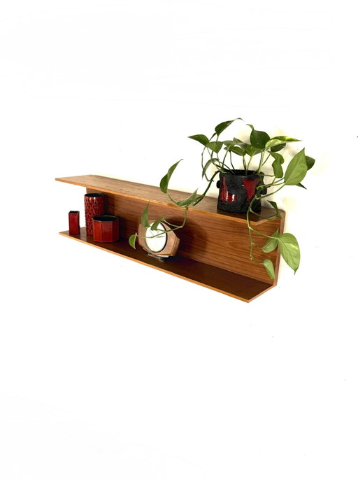 Mensola da parete vintage in teak, Wilhelm Renz '60 – wandkast, Wood