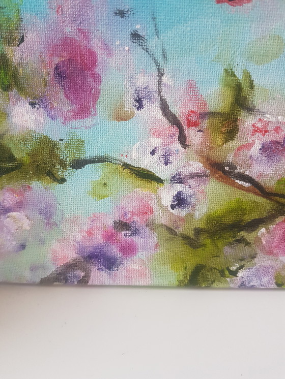 Image 1 of Acrilico dipinto a dita, fiori
