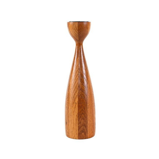 Teakhouten kandelaar, Deens ontwerp, jaren 70, vervaardigd door BoConcept.