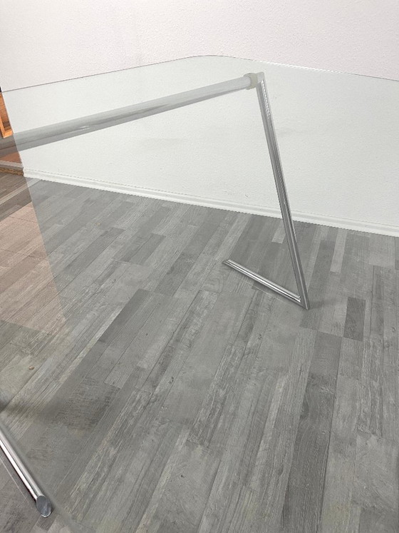 80s Design Rahmlow Dining Table / Desk – Chrome & Glass (photo 8 of 9)