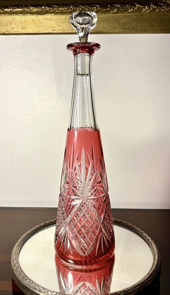 Caraffa Saint Louis Overlay Pre 1936 – Bicchieri e caraffe, Crystal (photo 2 of 13)