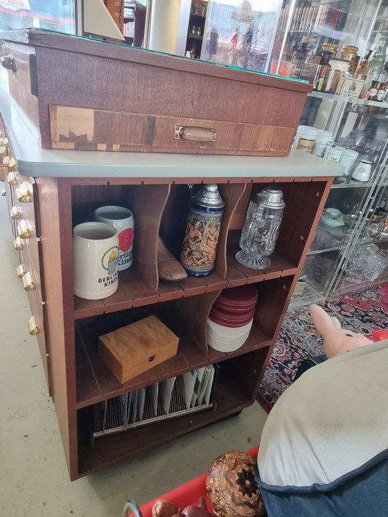 Vintage Apothecary Cabinet 60s Midcentury – Sideboard, Marble, Wood (photo 16 of 25)