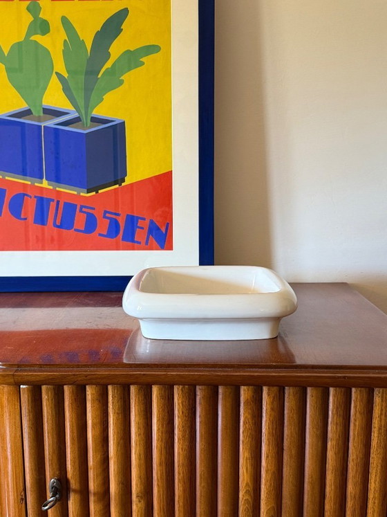 Image 1 of Angelo Mangiarotti, centrotavola / vide poche in ceramica bianca mod. Tremiti 4035, Danese Italia ca. 1968