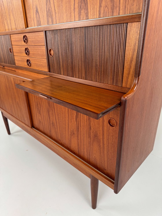 Image 1 of Johannes Andersen Highboard for J. Skaaning & Søn – Danish Design with Hidden Bar, 1960s
