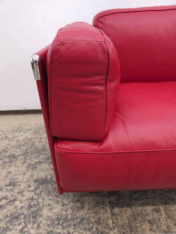 Image 1 of Poltrona Frau Twice sofa two seater designer sofa leather sofa couch red