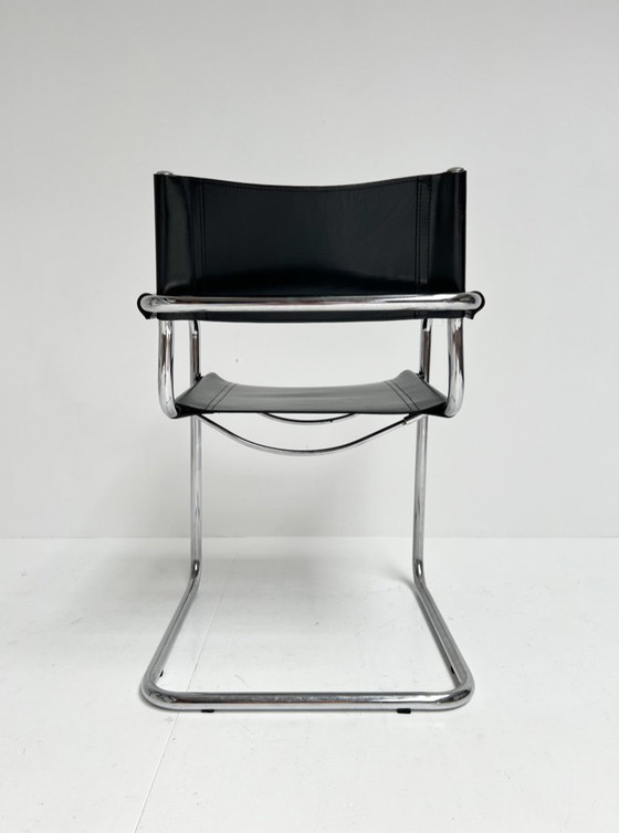 Image 1 of Set di 4 sedie in pelle Mart Stam S34, anni '70