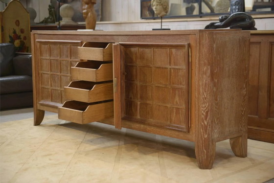 Cerused oak sideboard signed Maurice Rinck 1940s – Storage cabinet, Vintage (photo 4 of 17)