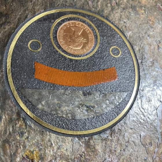 Table basse brutaliste en pierre, cuivre et laiton par Paul Kingma, années 1970 – Livres d'art, Copper (photo 11 of 17)