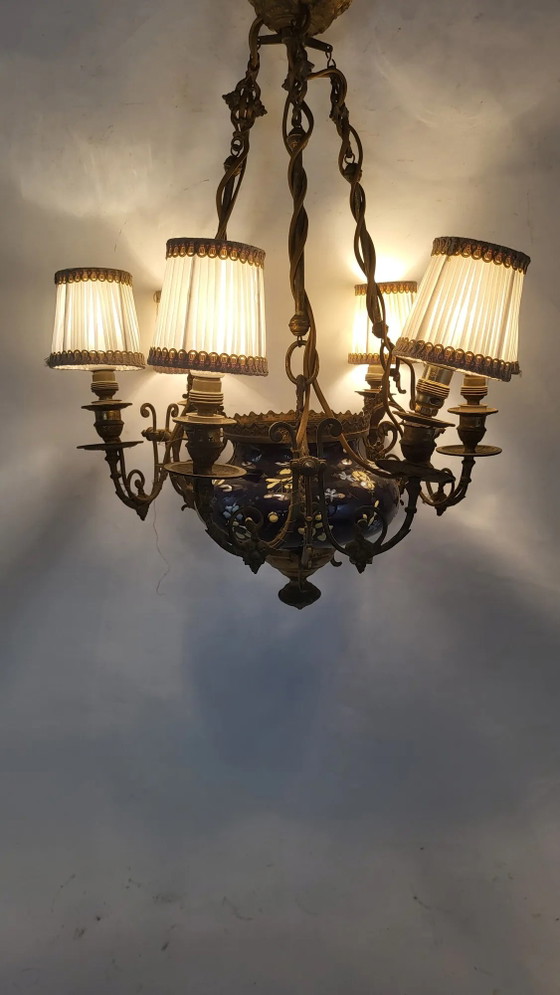 Napoleon III chandelier with 6 arms of light – Brass (photo 9 of 9)