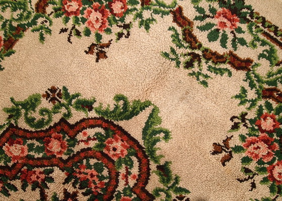 Image 1 of Vintage Belgian Savonnerie Rug 6.5'x9.8' - 1960s Garden Design (1C270)