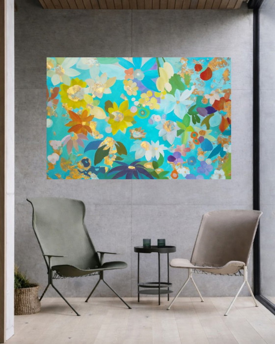 #Fields 147x97cm – joart, Paintings & Drawings, Gold, Canvas (photo 9 of 15)