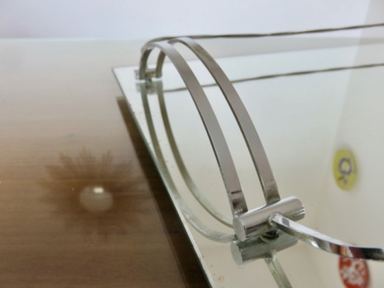 Image 1 of Antique French chrome-plated brass mirror tray, Art Deco style, 1920s-30s