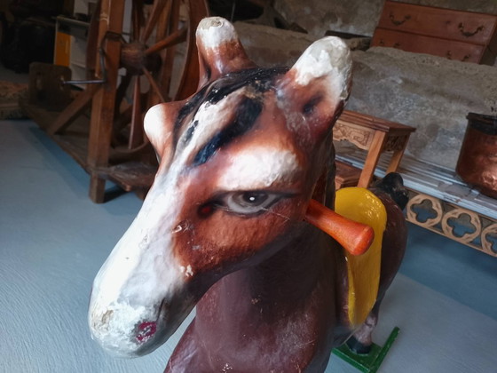 Image 1 of Cheval à bascule en carton des années 1950