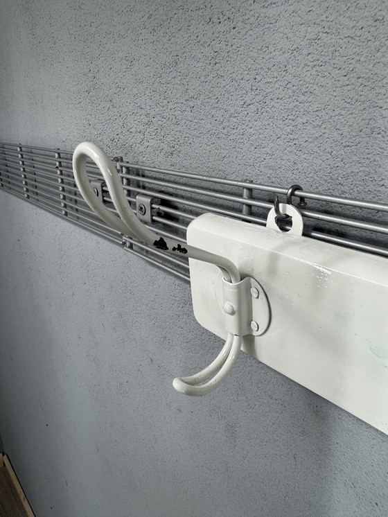 Image 1 of White Coat Rack with Double Hooks