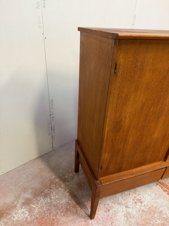 Solid oak design Sideboard attributed to Charles Ramos, vintage from the 60s, Wood, Black (photo 12 of 15)