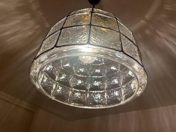 Image 1 of Lampada a sospensione in vetro vintage Glashütte Limburg