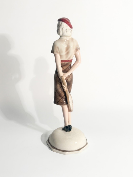 Goldscheider Ceramic Tennis Player Figurine by Stefan Dakon, 1930s – Sculpture, Art Deco (photo 11 of 15)