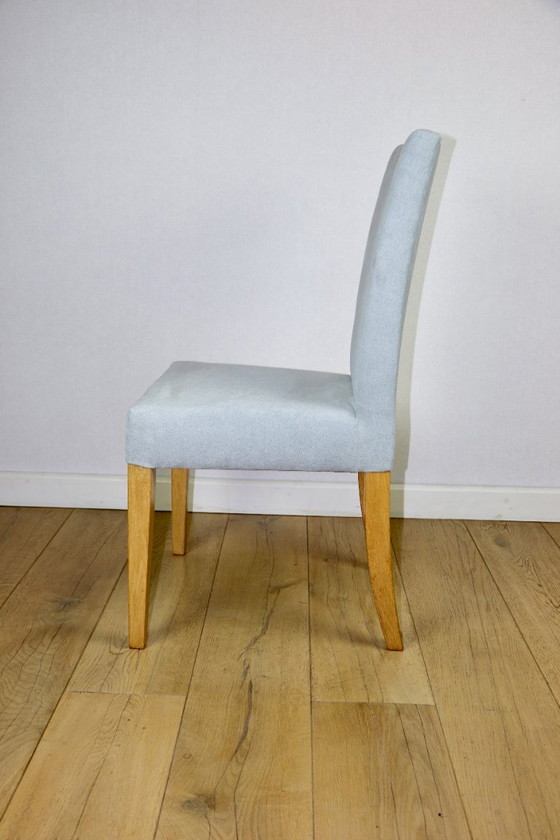 Sedie in Rovere Ikea Ristrutturate Vintage Blu-Celadon-Grigio - 2 Pezzi - Set – Axel Concept, Sedie da pranzo (photo 6 of 12)