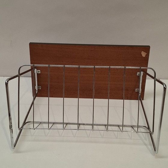 Tavolino vintage con portariviste integrato – Tavolini, Metal, Wood (photo 12 of 12)