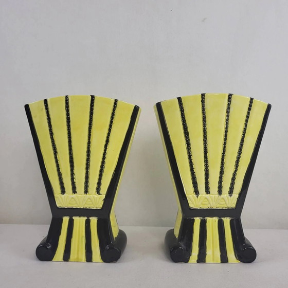 Paar keramische vazen, begin 20e eeuw – Porcelain, Ceramic (photo 4 of 7)
