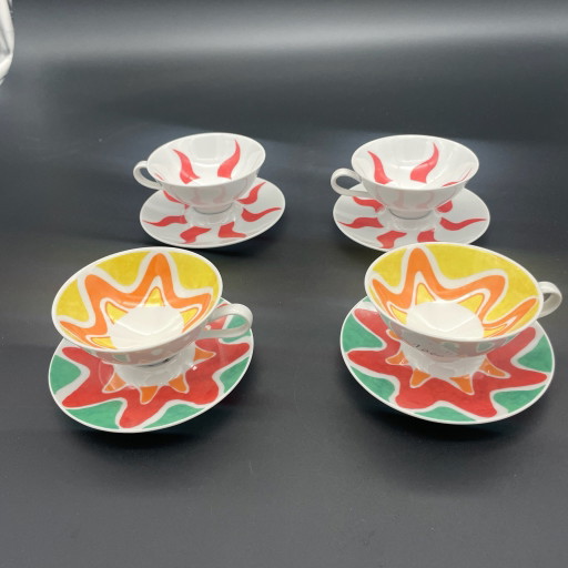 Rosenthal studio-line „O Sole Mio“ – 4 Espressotassen mit Untertassen – 8-teiliges Design-Set