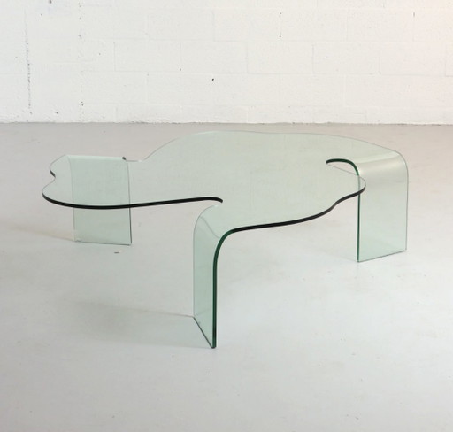 Tavolino da caffè 'Eco' Hans von Klier per FIAM Italia – Vetro curvato, ca. 1990 – salontafels, Glass