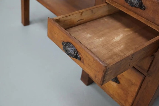 Image 1 of Banco da lavoro francese d'epoca per gioielliere/orologiaio in quercia e faggio, anni '30