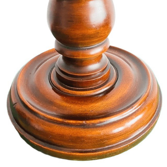 Image 1 of Vintage-Pflanzenständer aus Massivholz im französischen Mid-Century-Stil, gedrechselt, 1960er Jahre