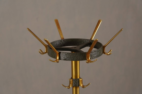 Image 1 of Appendiabiti vintage in ottone e metallo di Jacques Adnet, Francia, anni '50