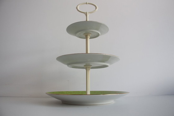 Image 1 of Multi-tiered porcelain tray, Stará Role porcelain, Czechoslovakia, 1950s. 