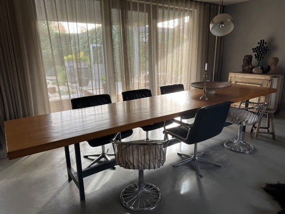 Image 1 of Zeer Unieke Tafel met een verhaal!  4 meter lang Vintage Mid Century jaren 60
