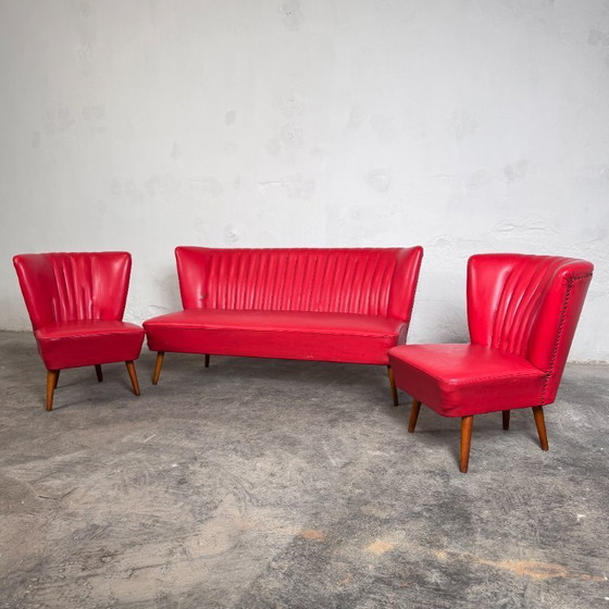 Image 1 of Ungarisches „Sky“-Sofa mit 2 passenden Sesseln, 1960er Jahre – Mid-Century Modern Set