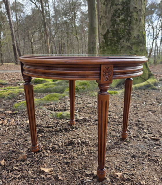 Image 1 of Vintage bijzettafel met Weens vlechtwerk