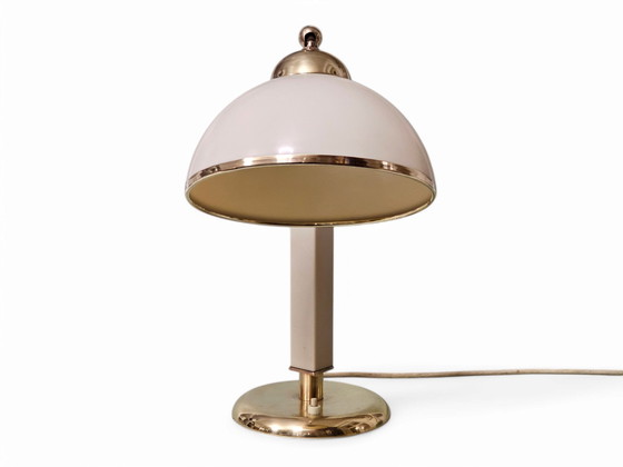 Art déco / Bauhaus Table lamp 1920s / 1930s, Marianne Brandt, Brass, Plastic, Creme (photo 3 of 10)