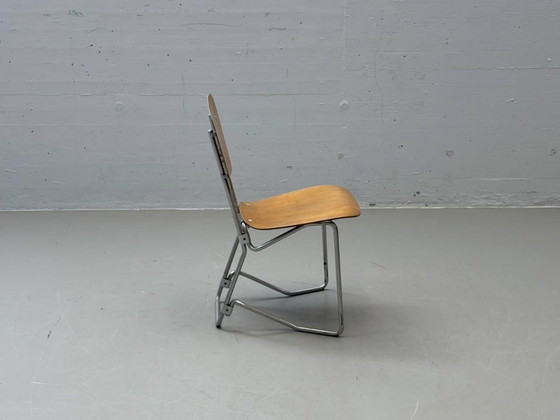 Image 1 of Set van 3 Armin Wirth klapstoelen van gevormd multiplex, Zwitserland, jaren 1950/60.
