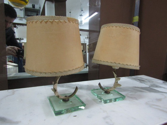 Image 1 of pair of Pietro Chiesa lamps for fountain art